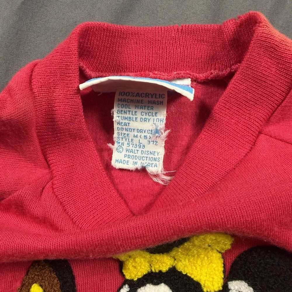 Disney Vintage 80s Sunday Comics Minnie Mouse Crewneck Longsleeve 4T/5T RARE‎